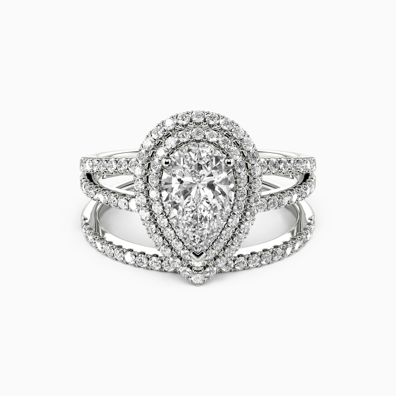 "Unrequited love" Pear Cut 2pcs Bridal Set