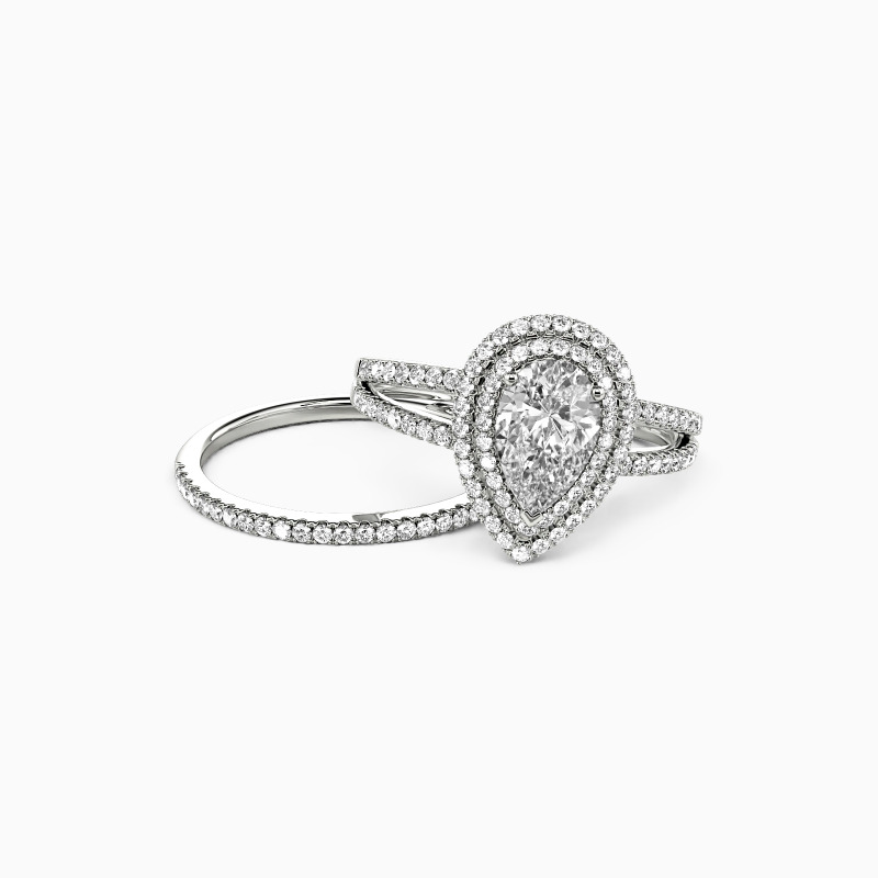 "Unrequited love" Pear Cut 2pcs Bridal Set