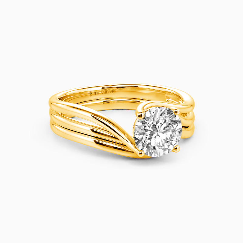 "Flowing To My Heart" Round Cut 2pcs Bridal Set
