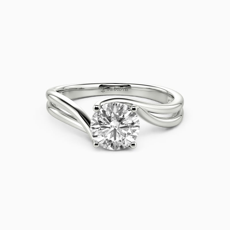 "Flowing To My Heart" Round Cut Solitaire Engagement Ring