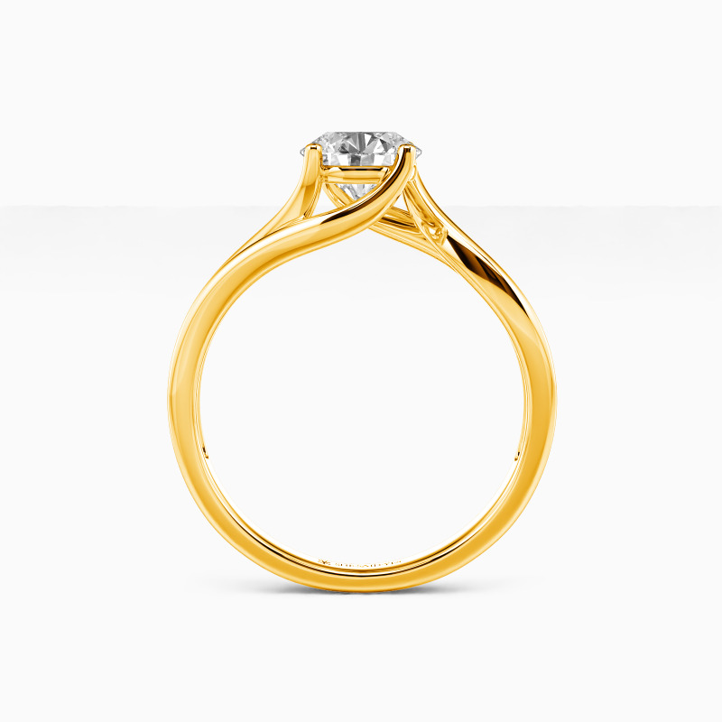 "Flowing To My Heart" Round Cut Solitaire Engagement Ring