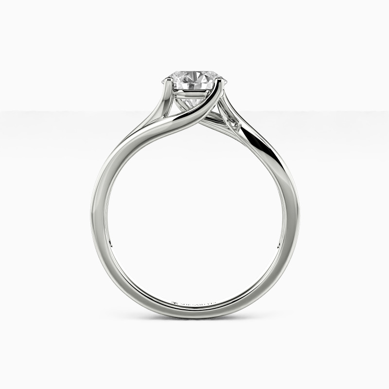 "Flowing To My Heart" Round Cut Solitaire Engagement Ring