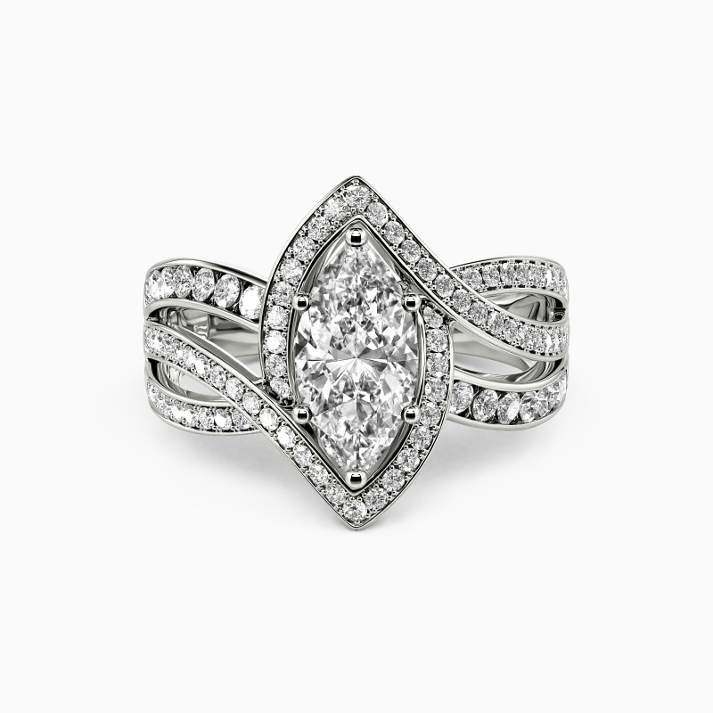 "The Gospel Truth" Marquise Cut Side Stone Engagement Ring