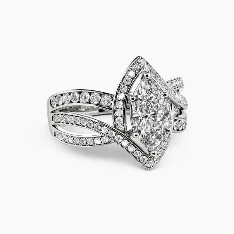 "The Gospel Truth" Marquise Cut Side Stone Engagement Ring