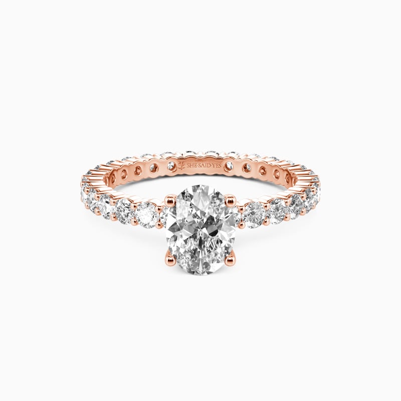 "Ever Since I Met You" Oval Cut Side Stone Engagement Ring
