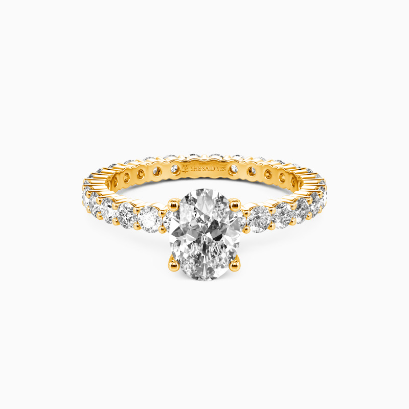 "Ever Since I Met You" Oval Cut Side Stone Engagement Ring