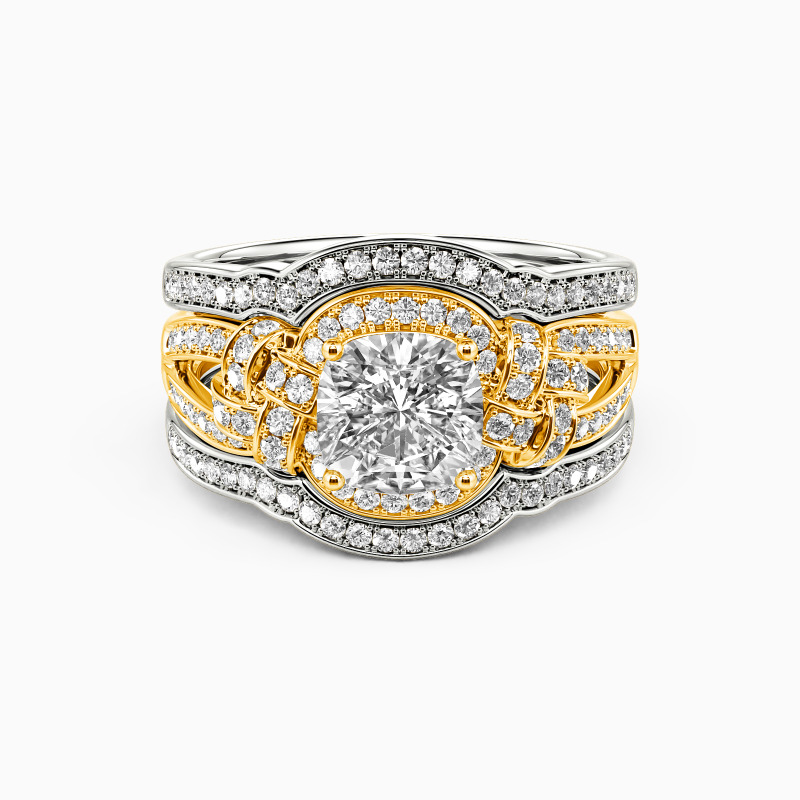 "To Be Young In Love" Cushion Cut 3pcs Bridal Set
