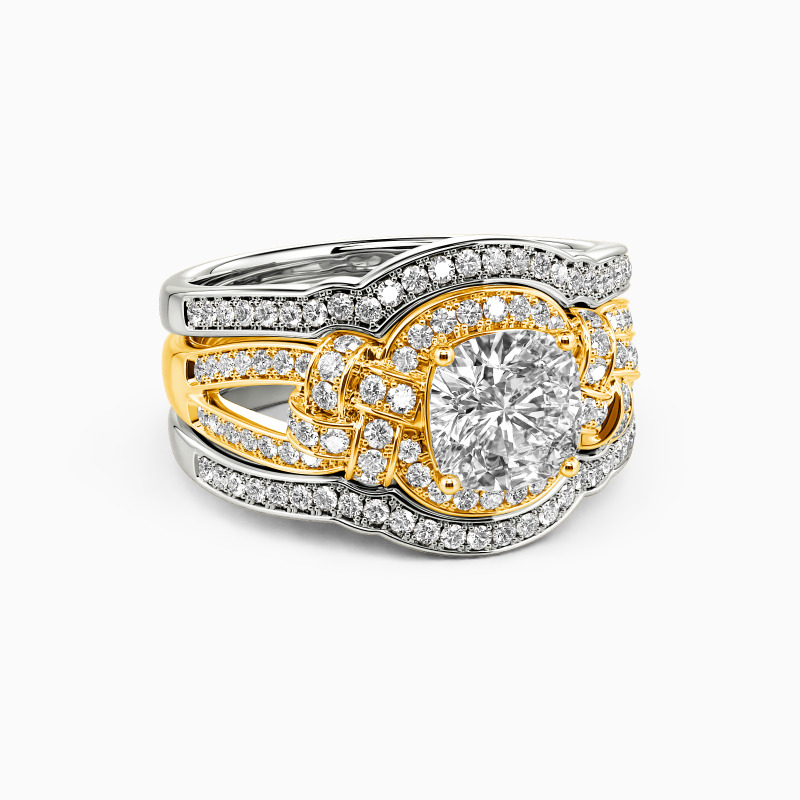 "To Be Young In Love" Cushion Cut 3pcs Bridal Set