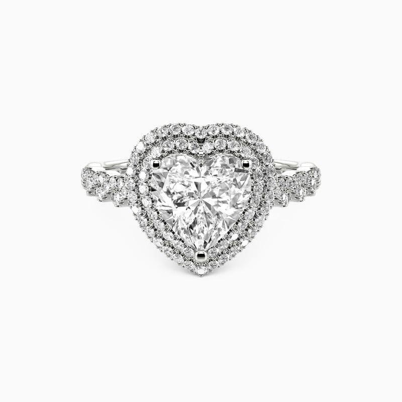 "Forever Beloved" Heart Cut Halo Engagement Ring