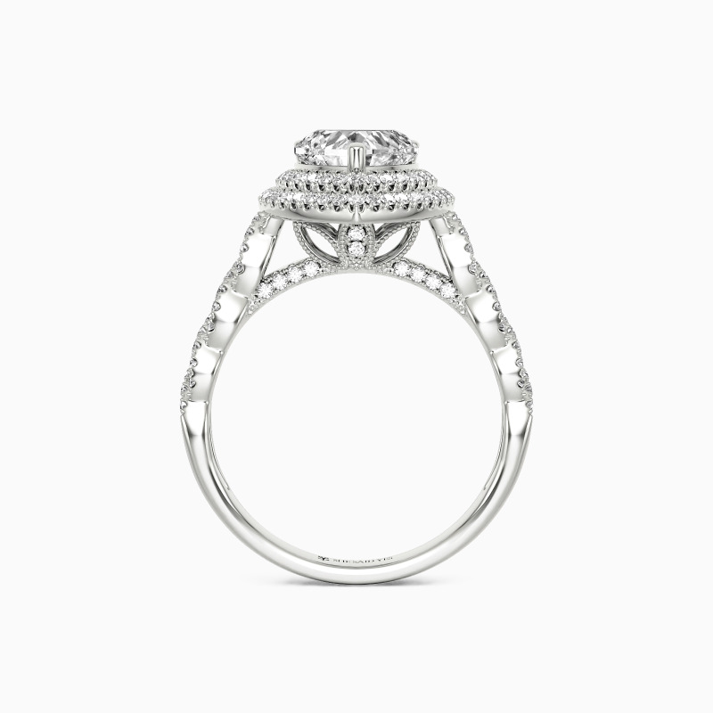 "Forever Beloved" Heart Cut Halo Engagement Ring