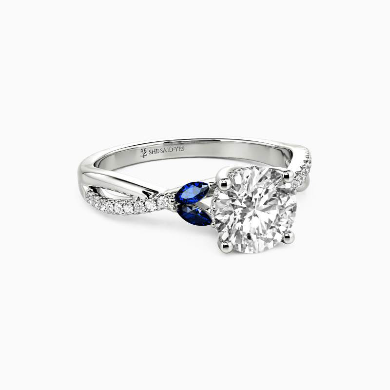 "The Promise of Soulmate" Round Cut Side Stone Engagement Ring