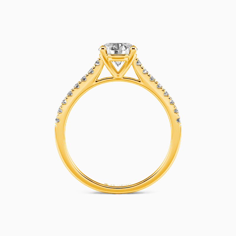 "The Sunrise" Round Cut Side Stone Engagement Ring