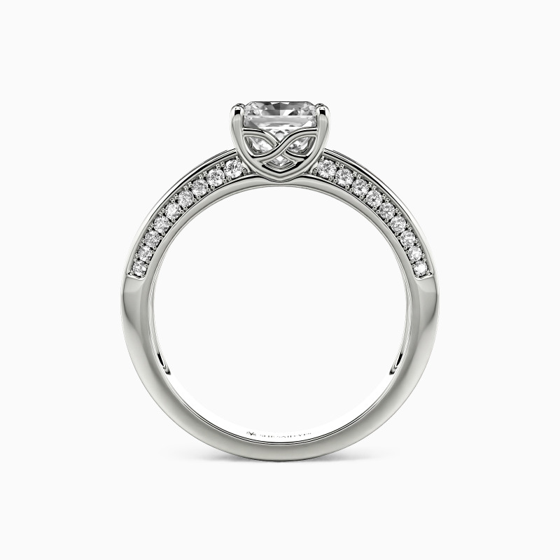 "Tune Of Love" Radiant Cut Side Stone Engagement Ring