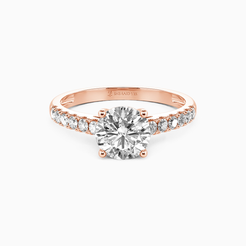 "Stand By Your Side" 2ct Round Cut Side Stone Engagement Ring