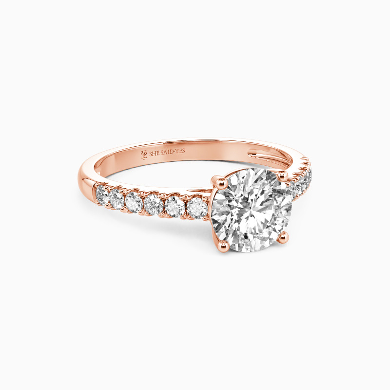 "Stand By Your Side" 2ct Round Cut Side Stone Engagement Ring