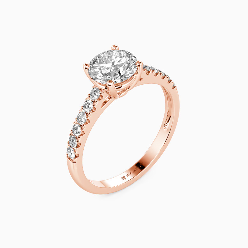 "Stand By Your Side" 2ct Round Cut Side Stone Engagement Ring