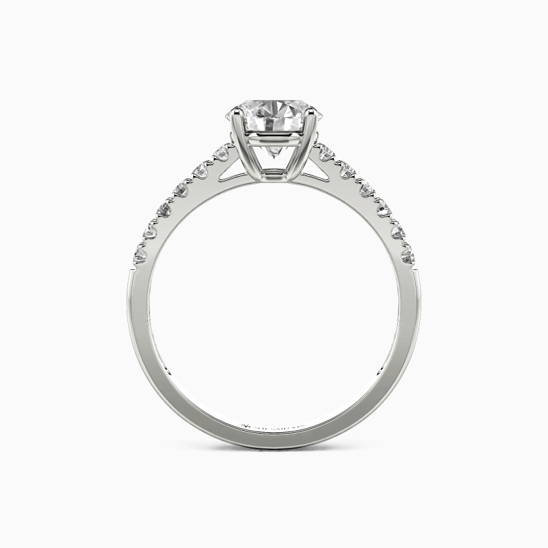 "Stand By Your Side" 1ct Round Cut Side Stone Engagement Ring