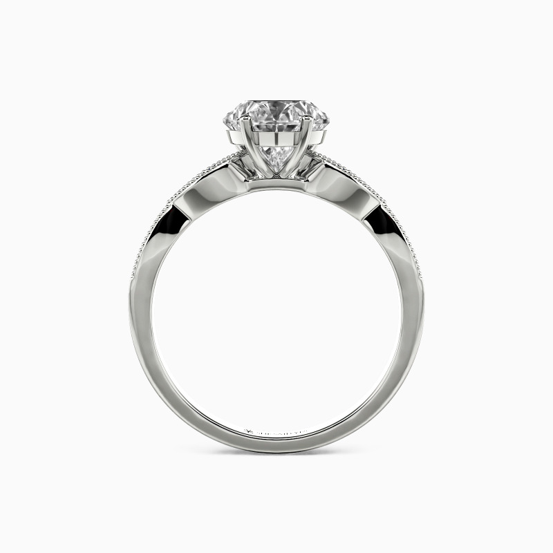 "Shadow In Her Heart" Heart Cut Side Stone Engagement Ring