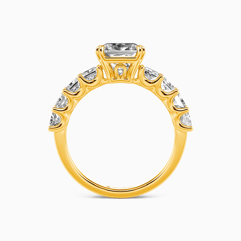 "Ready To Love" Radiant Cut Side Stone Engagement Ring
