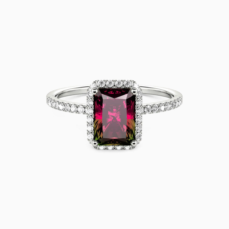 「愛のビジョン」ラディアントカット ヘイロー 婚約指輪 1.0ct