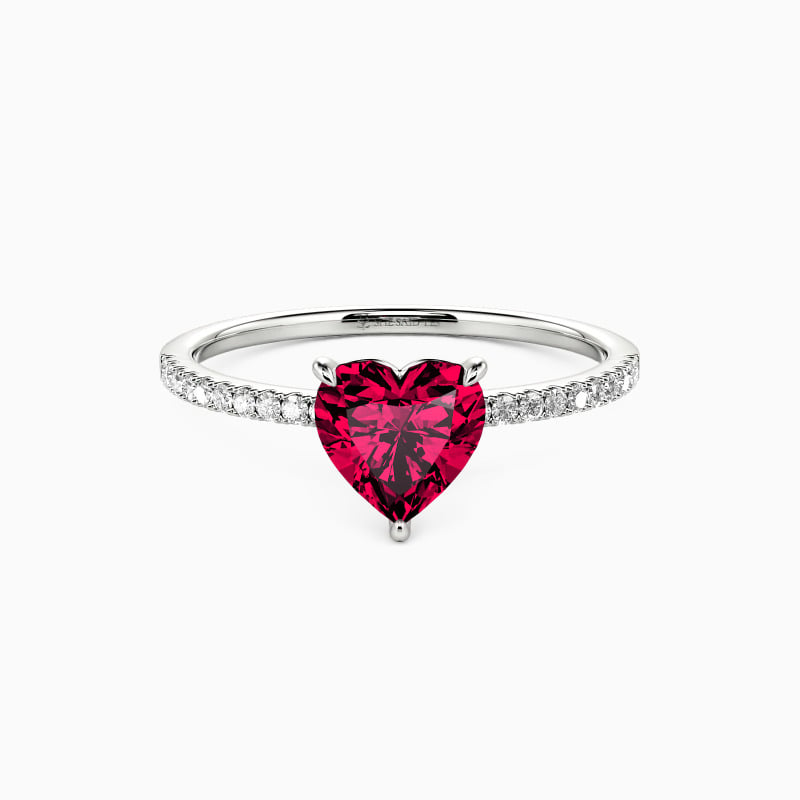 "You're Magical" 1ct Heart Cut Side Stone Engagement Ring