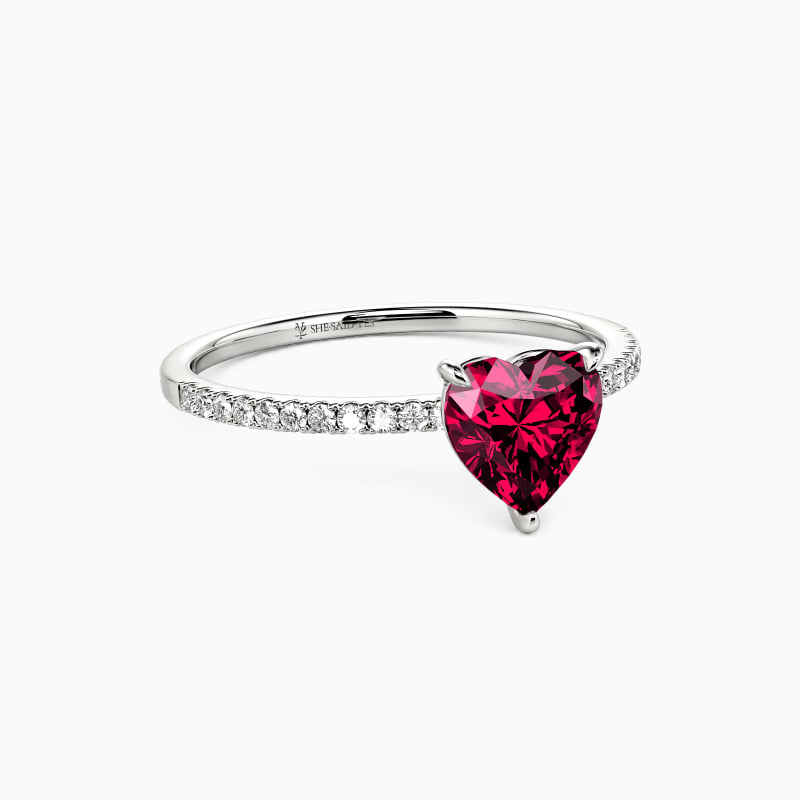 "You're Magical" 1ct Heart Cut Side Stone Engagement Ring