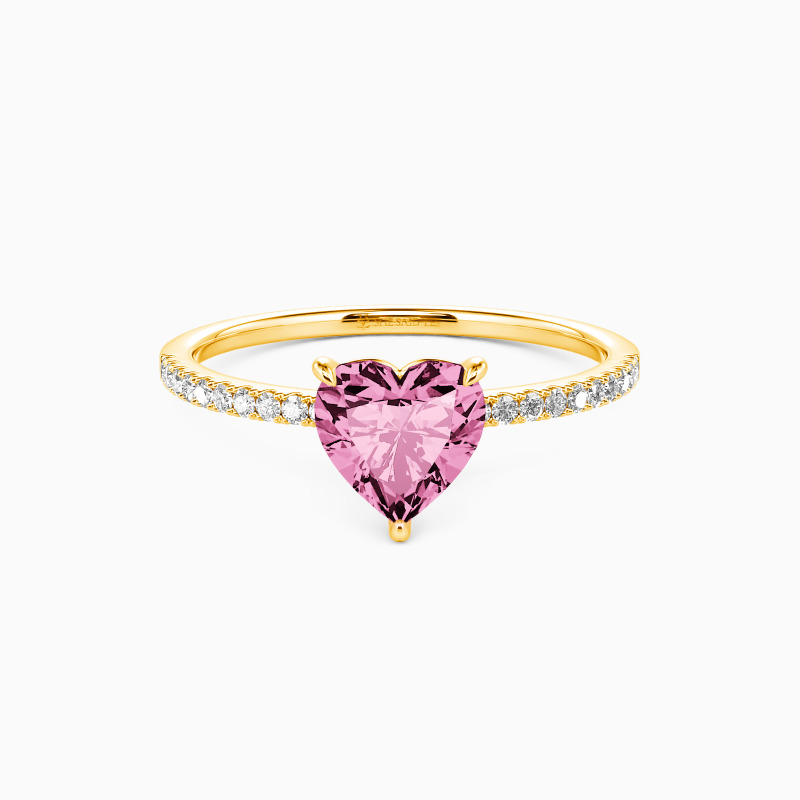 "You're Magical" Heart Cut Side Stone Engagement Ring