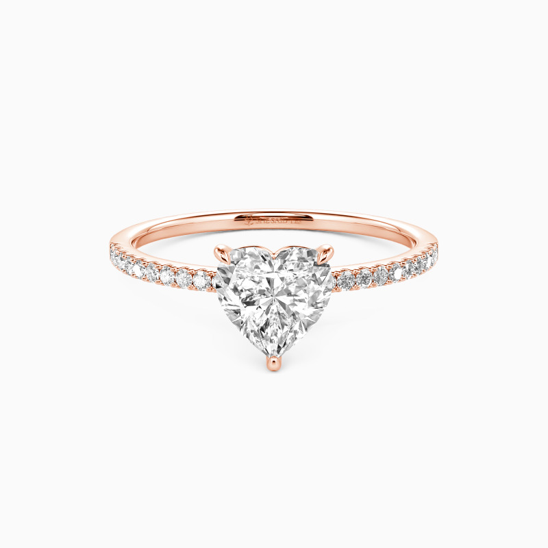 "You're Magical" 0.8ct Heart Cut Side Stone Engagement Ring