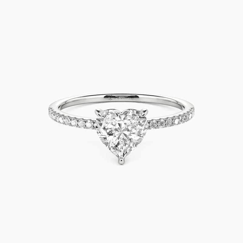 "You're Magical" 0.8ct Heart Cut Side Stone Engagement Ring