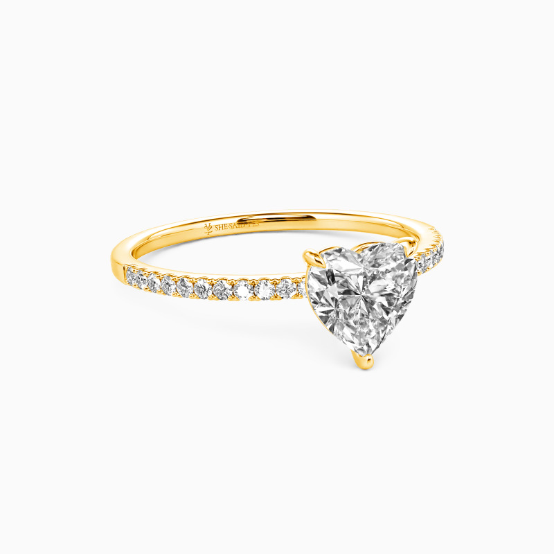 "You're Magical" 0.8ct Heart Cut Side Stone Engagement Ring