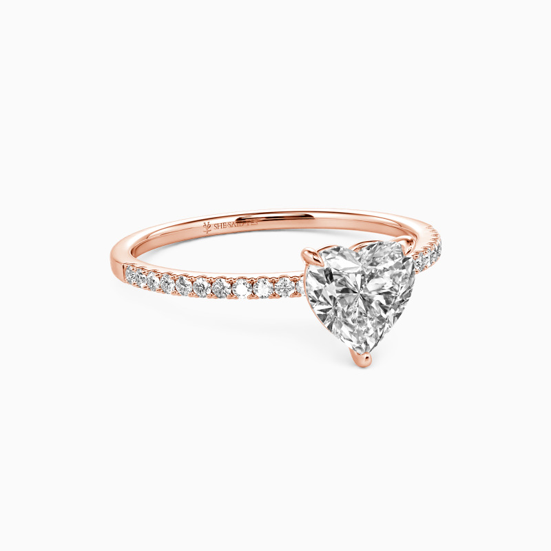 "You're Magical" 0.8ct Heart Cut Side Stone Engagement Ring