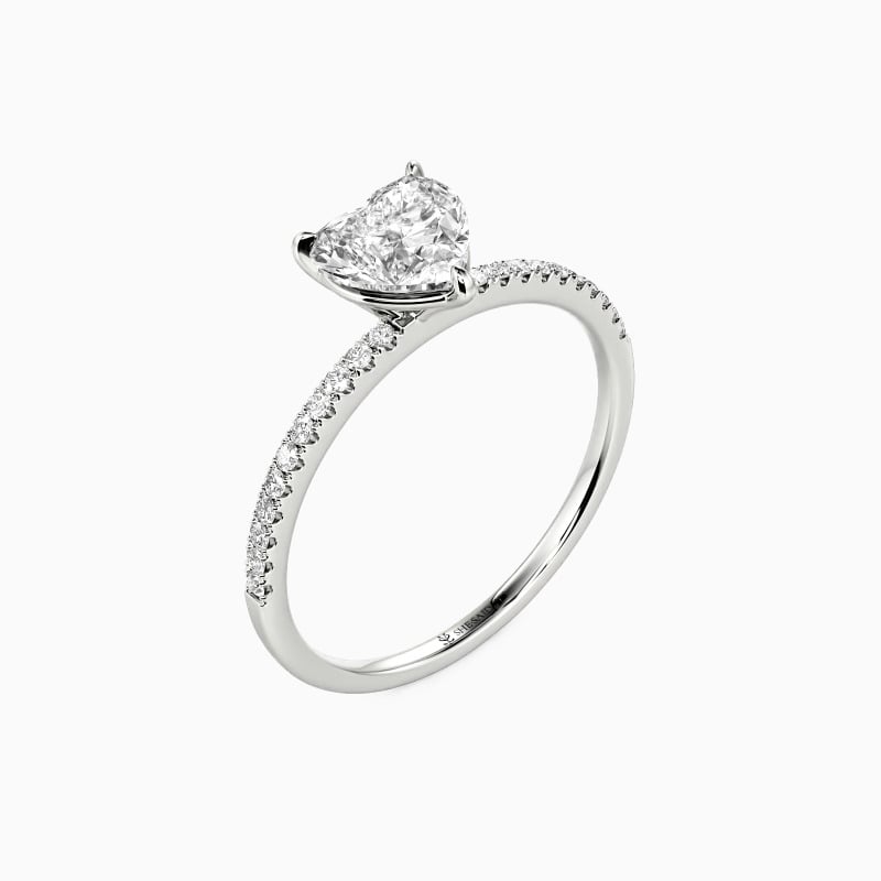 "You're Magical" 0.8ct Heart Cut Side Stone Engagement Ring