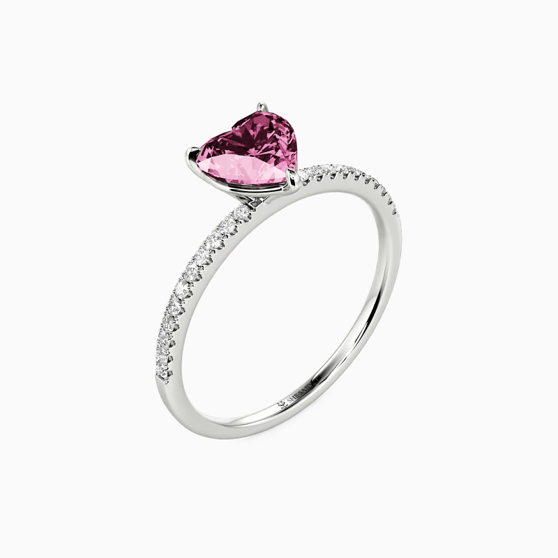 "You're Magical" Heart Cut Side Stone Engagement Ring