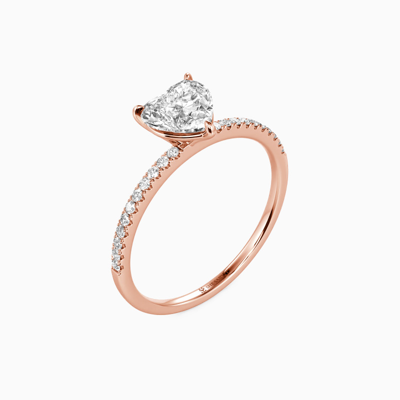 "You're Magical" 0.8ct Heart Cut Side Stone Engagement Ring
