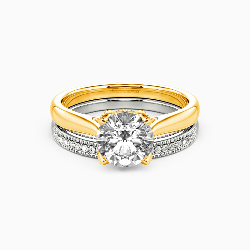 "Touch My Soul" Round Cut 2pcs Bridal Set