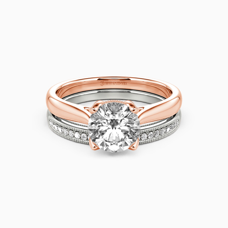 "Touch My Soul" Round Cut 2pcs Bridal Set