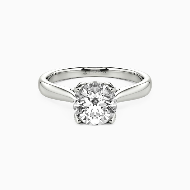"Touch My Soul" Round Cut Side Stone Engagement Ring