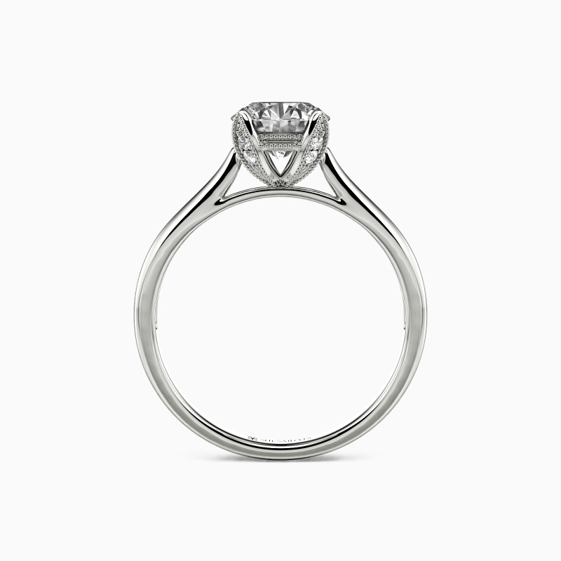 "Touch My Soul" Round Cut Side Stone Engagement Ring