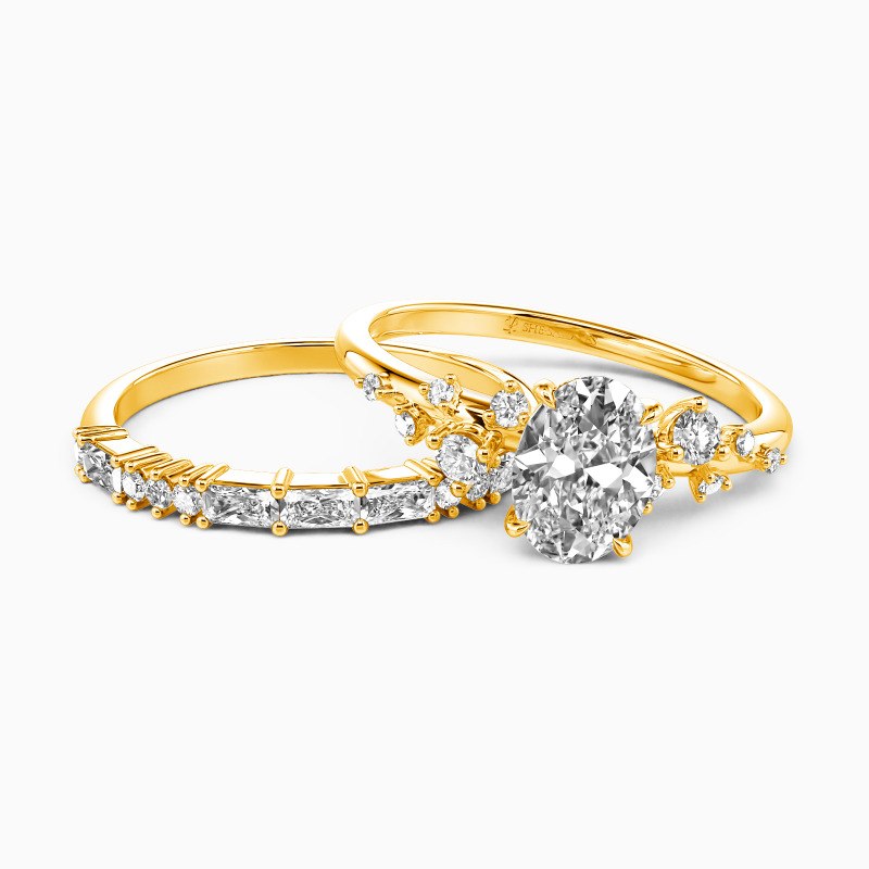 "Close To You" Oval Cut 2pcs Bridal Set