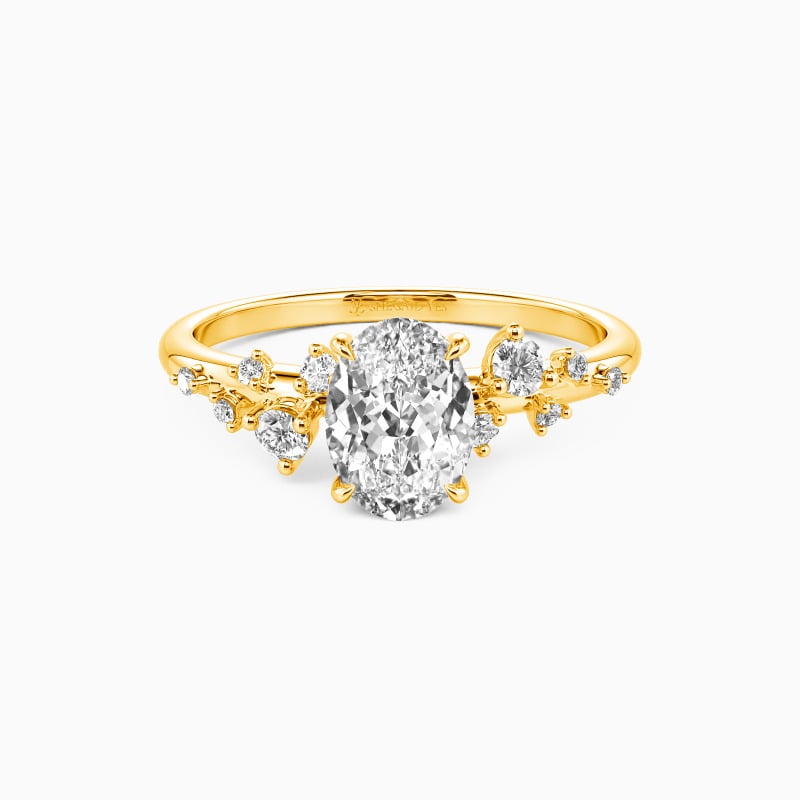 "Close to You" Oval Cut Side Stone Engagement Ring