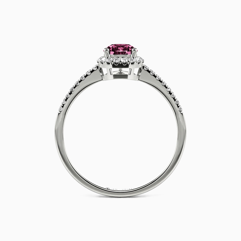 "Cheek To Cheek" 1ct Pear Cut Halo Engagement Ring