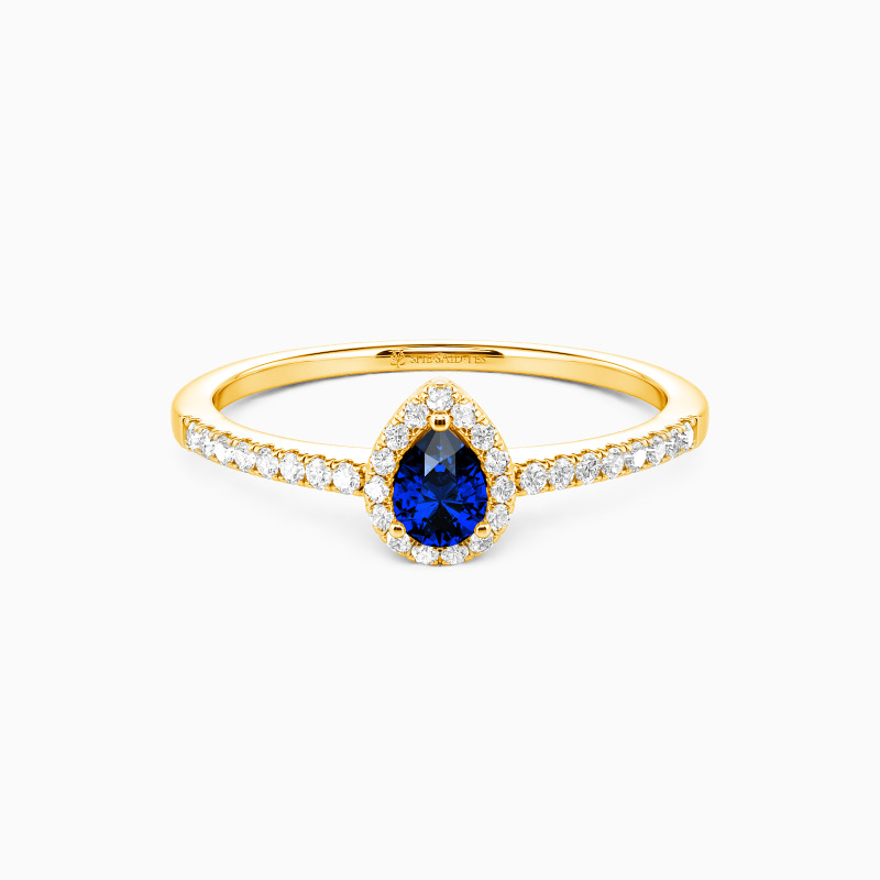 "Cheek to Cheek" 0.5ct Pear Cut Halo Engagement Ring