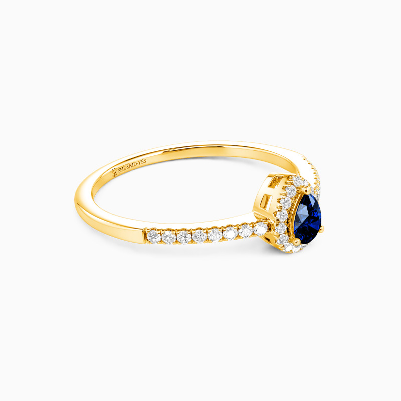 "Wange an Wange" Halo Verlobungsring 0,5 ct Birnenschliff