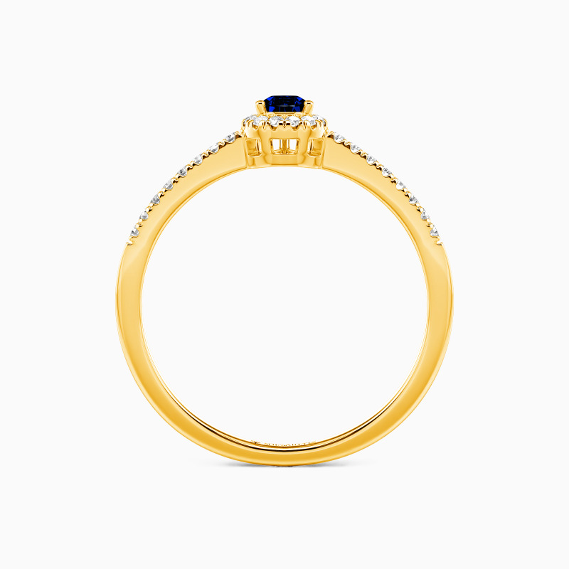 "Wange an Wange" Halo Verlobungsring 0,5 ct Birnenschliff