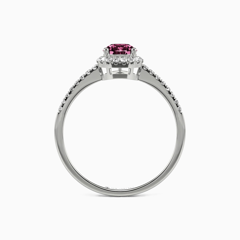 "Cheek To Cheek" 0.8ct Pear Cut Halo Engagement Ring