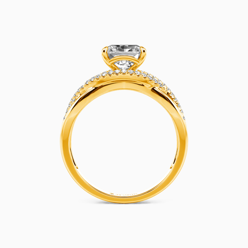 "Destined Duo" Radiant Cut Side Stone Engagement Ring