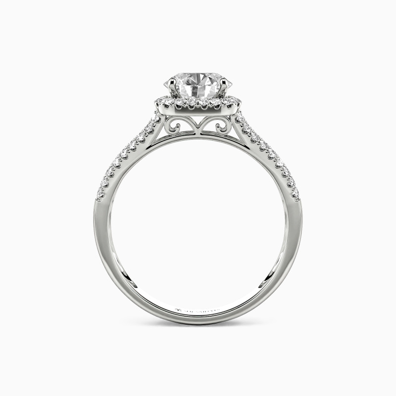 "Everlong" Round Cut Halo Engagement Ring