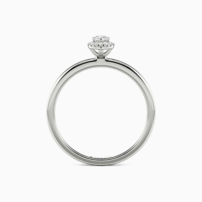 "Mutige Liebe" Halo Verlobungsring 0,3 ct Birnenschliff