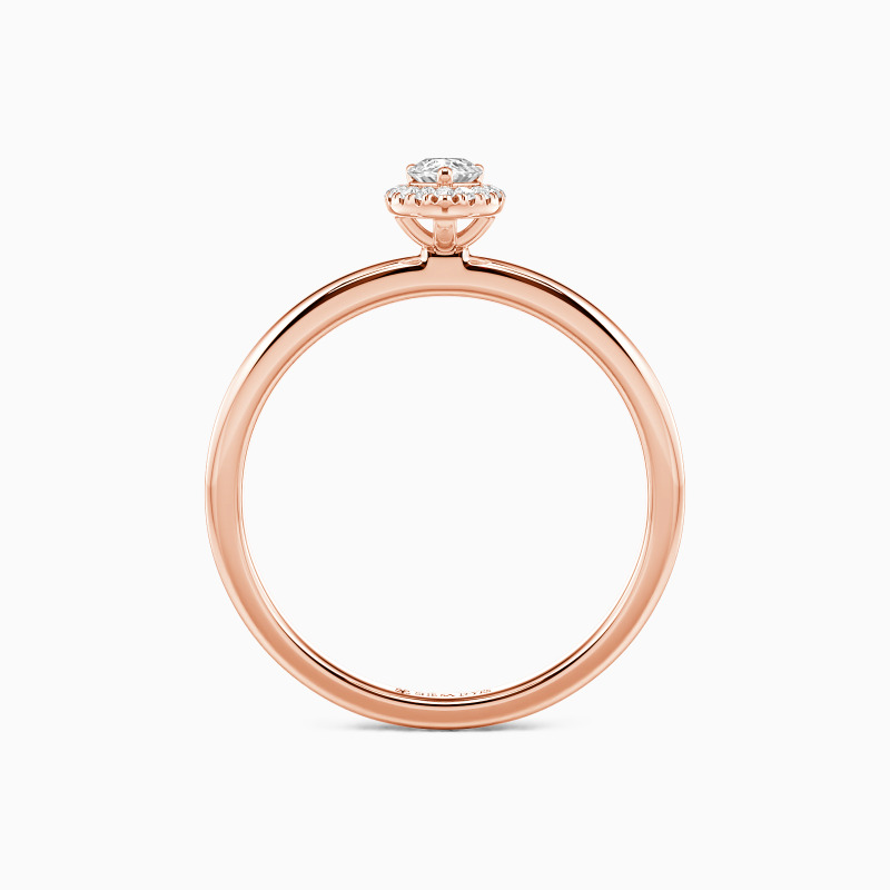 "Mutige Liebe" Halo Verlobungsring 0,5 ct Birnenschliff