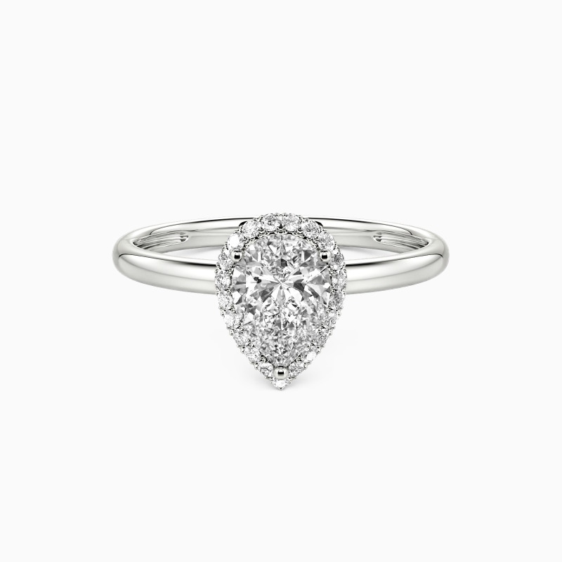 "Brave Love" Pear Cut Halo Engagement Ring